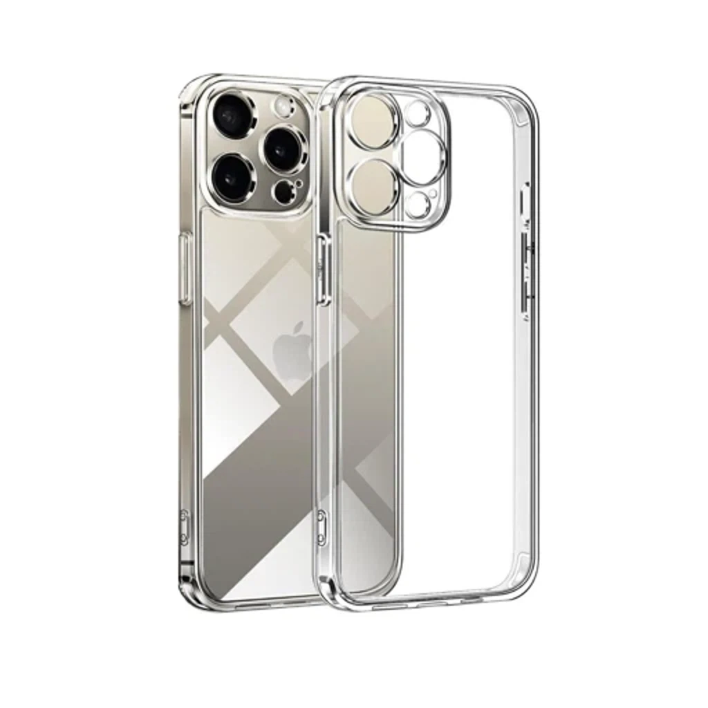 Прозрачный чехол с закрытой камерой и низом для iPhone 14 Pro